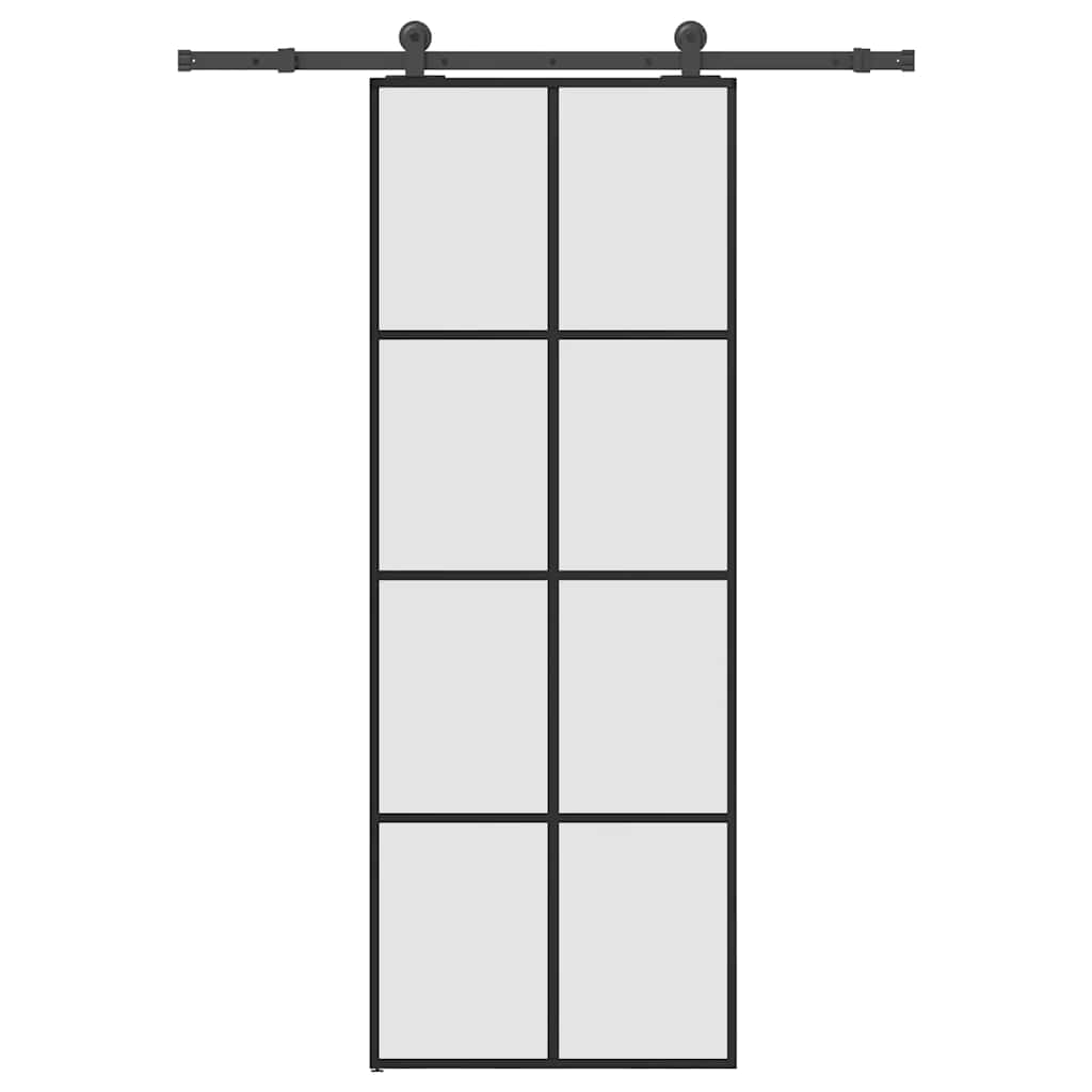 Klizna vrata s priborom 76 x 205 cm od ESG stakla i aluminija