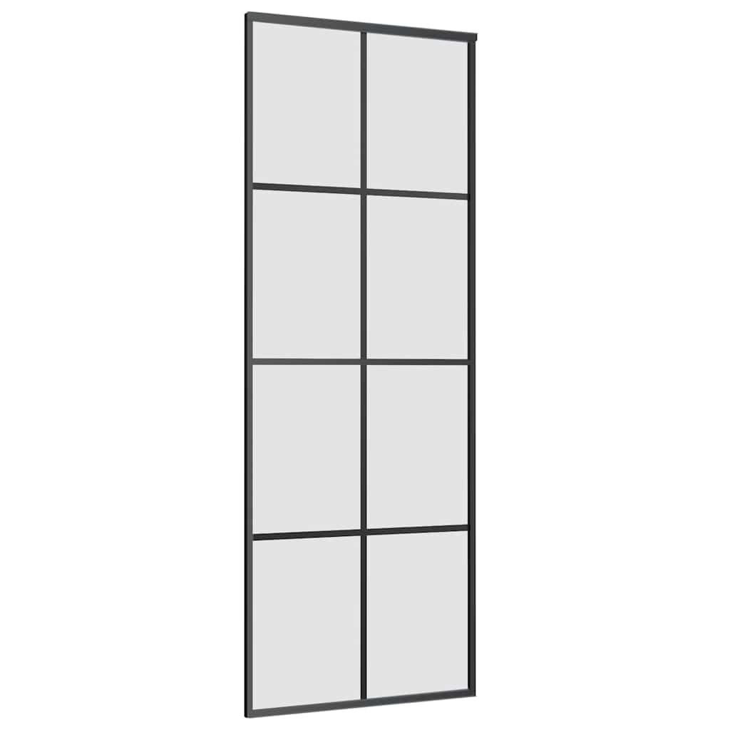 Klizna vrata s priborom 76 x 205 cm od ESG stakla i aluminija