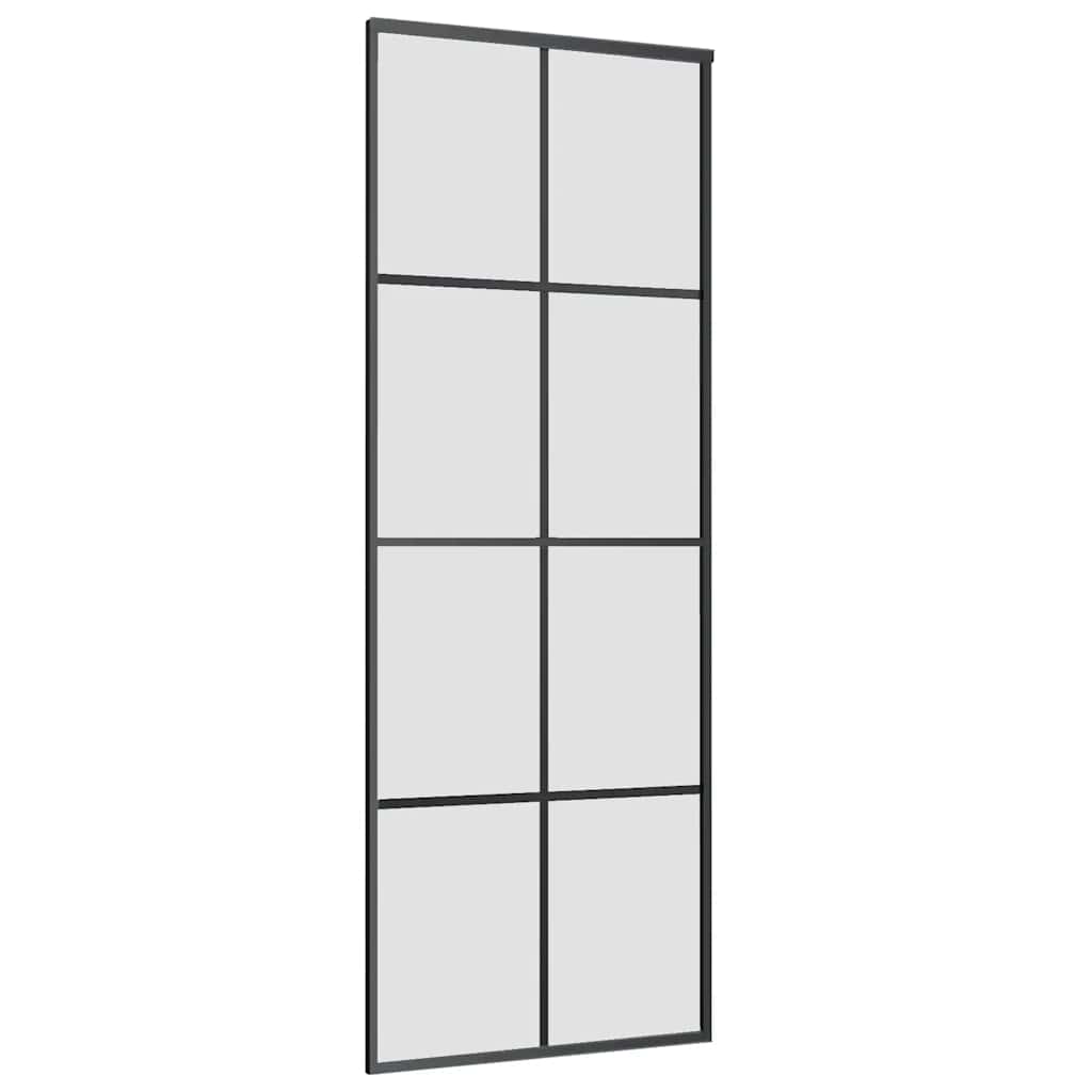 Klizna vrata s priborom 76 x 205 cm od ESG stakla i aluminija