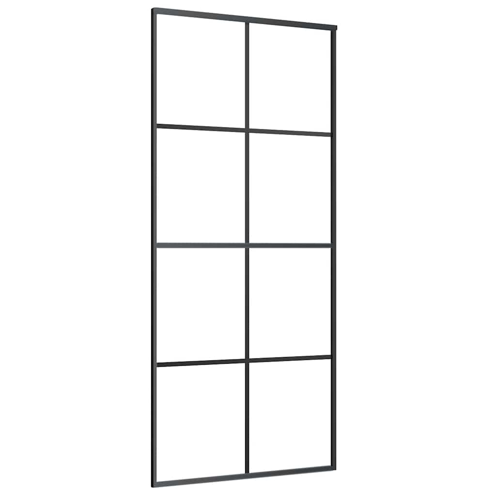 Klizna vrata s priborom 90 x 205 cm od ESG stakla i aluminija
