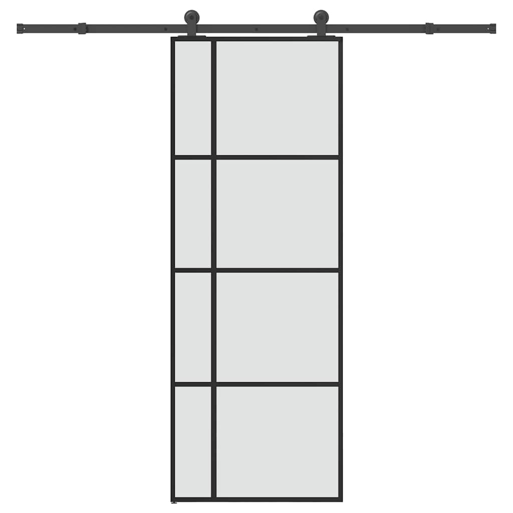 Klizna vrata s priborom 76 x 205 cm od ESG stakla i aluminija