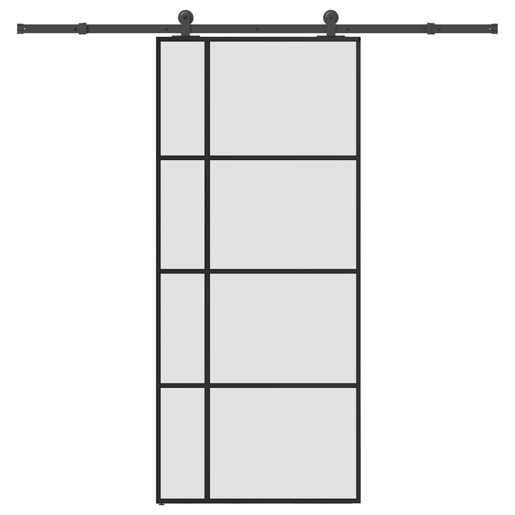 Klizna vrata s priborom 90 x 205 cm od ESG stakla i aluminija