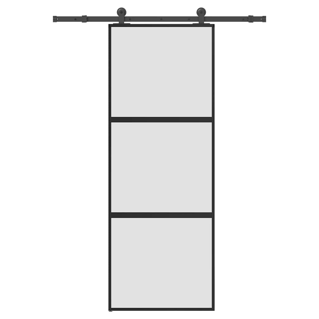 Klizna vrata s priborom 76 x 205 cm kaljeno staklo i aluminij