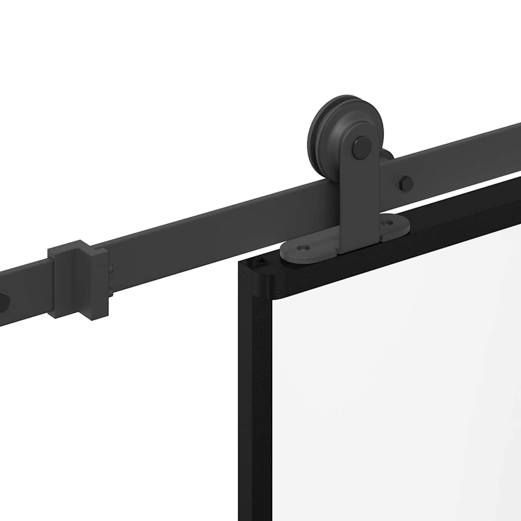 Klizna vrata s priborom 90 x 205 cm kaljeno staklo i aluminij