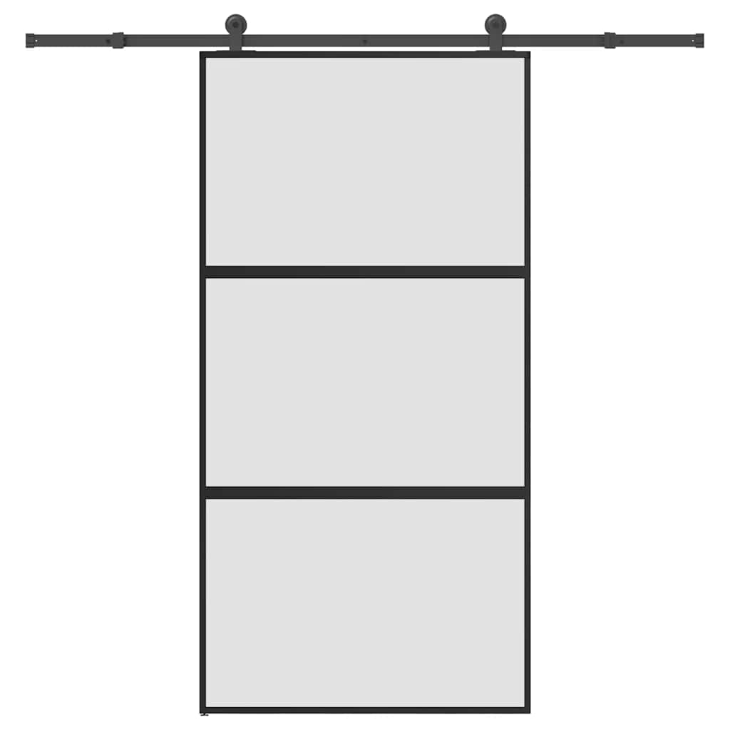 Klizna vrata s priborom 102,5x205 cm kaljeno staklo i aluminij