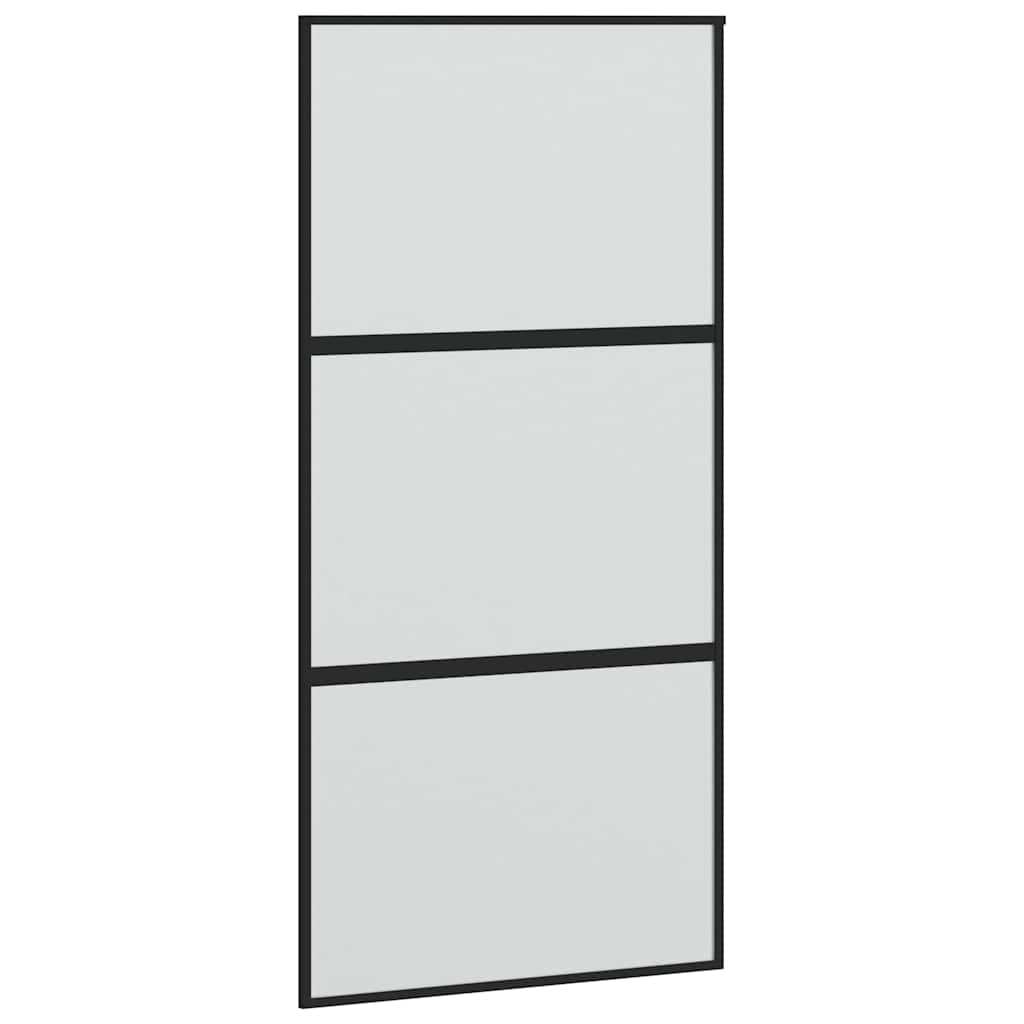 Klizna vrata s priborom 102,5x205 cm kaljeno staklo i aluminij