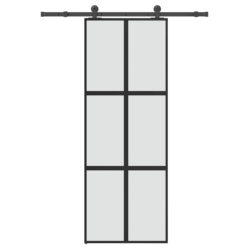 Klizna vrata s priborom 76 x 205 cm kaljeno staklo i aluminij