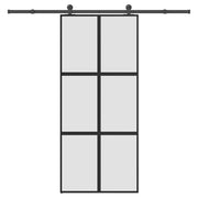 Klizna vrata s priborom 90 x 205 cm kaljeno staklo i aluminij