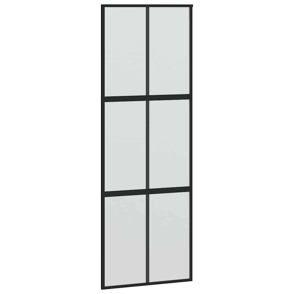 Klizna vrata s priborom 90 x 205 cm kaljeno staklo i aluminij