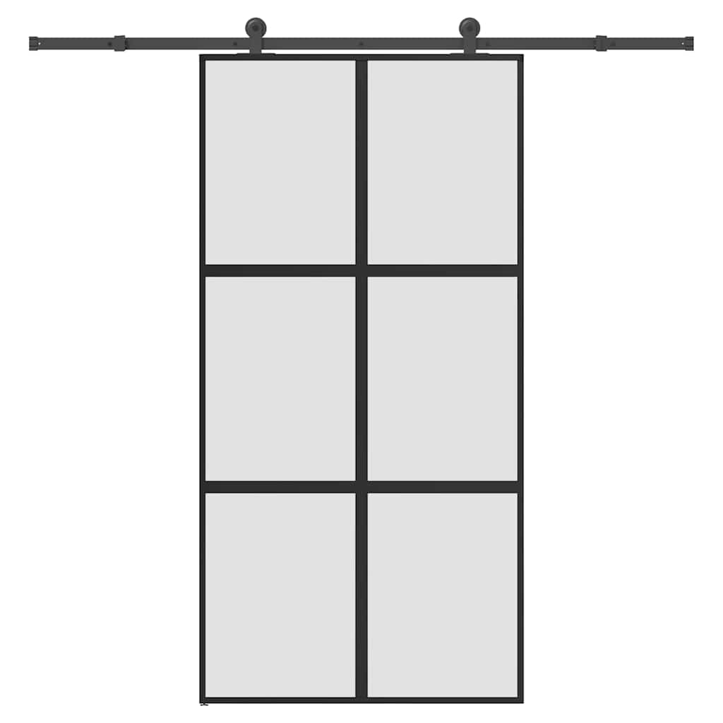 Klizna vrata s priborom 102,5x205 cm kaljeno staklo i aluminij