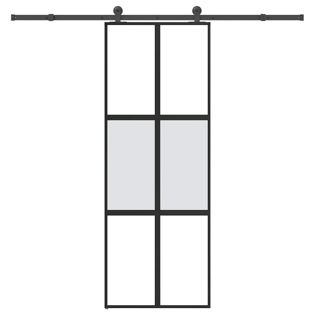 Klizna vrata s priborom 76 x 205 cm kaljeno staklo i aluminij
