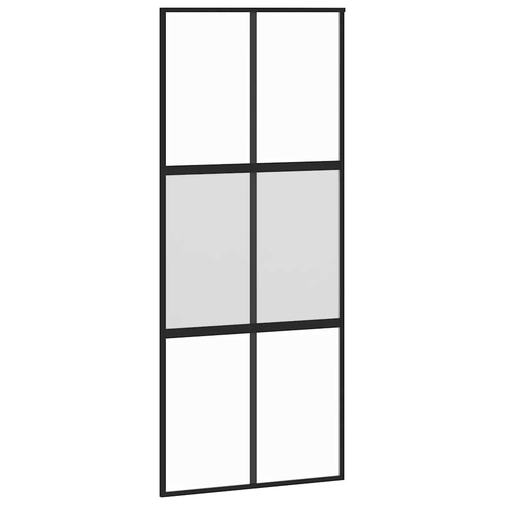 Klizna vrata s priborom 90 x 205 cm kaljeno staklo i aluminij