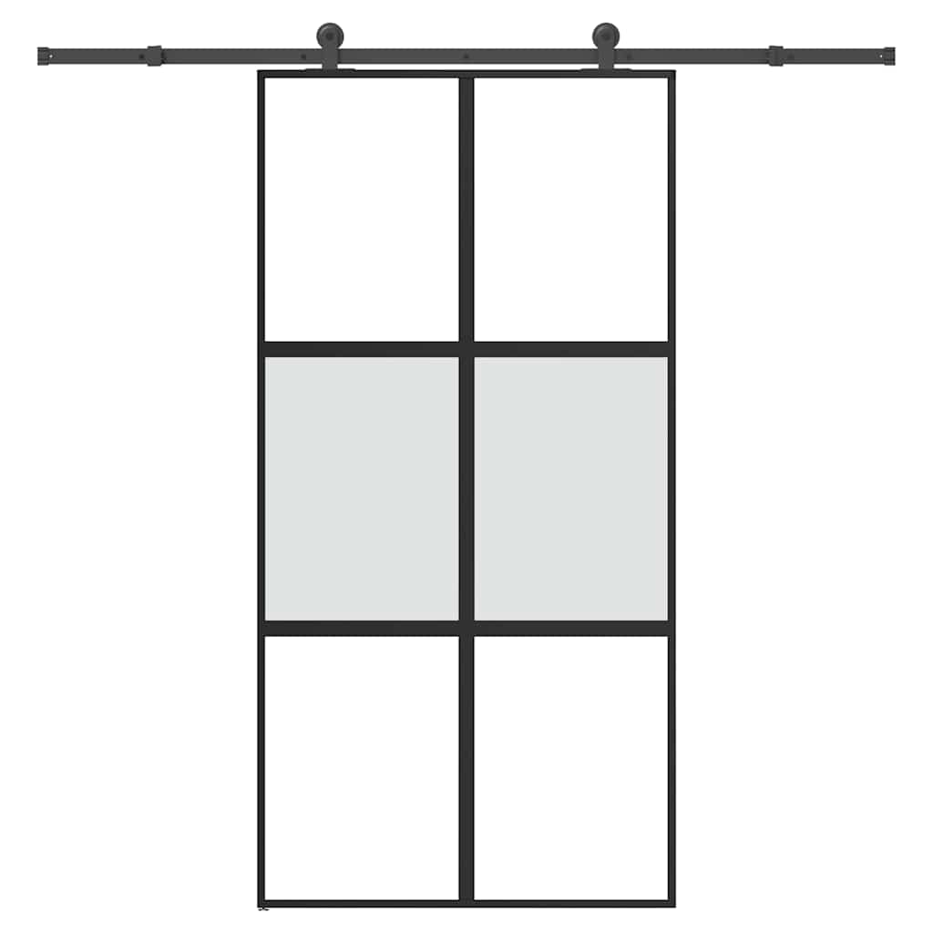 Klizna vrata s priborom 102,5x205 cm kaljeno staklo i aluminij