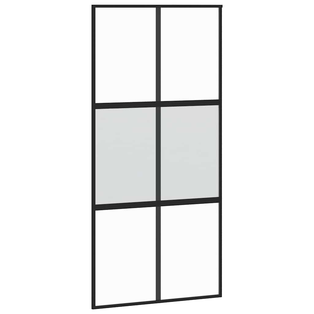 Klizna vrata s priborom 102,5x205 cm kaljeno staklo i aluminij