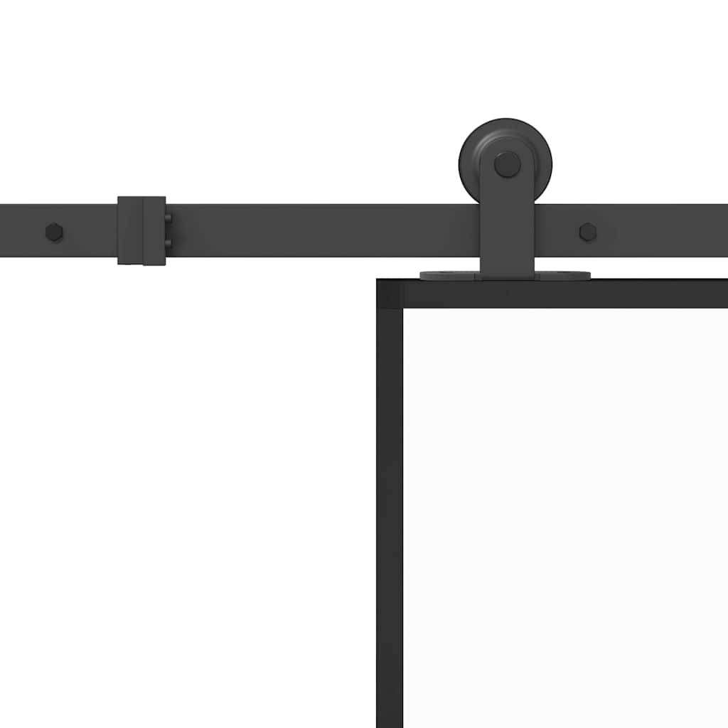 Klizna vrata s priborom 102,5x205 cm kaljeno staklo i aluminij