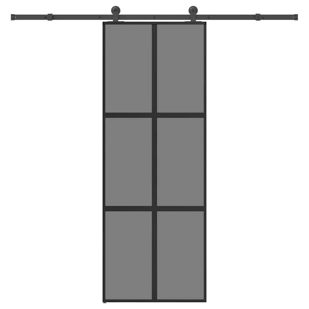 Klizna vrata s priborom 76 x 205 cm kaljeno staklo i aluminij