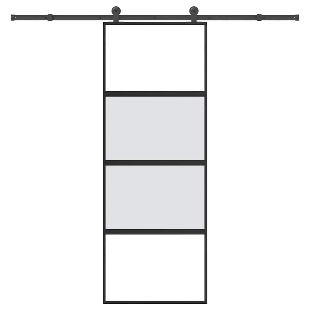 Klizna vrata s priborom 76 x 205 cm kaljeno staklo i aluminij
