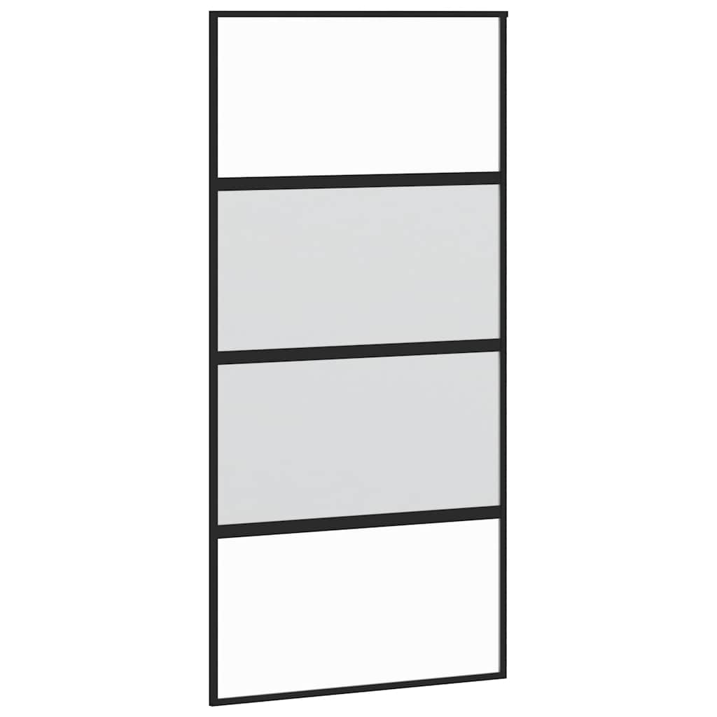 Klizna vrata s priborom 102,5x205 cm kaljeno staklo i aluminij