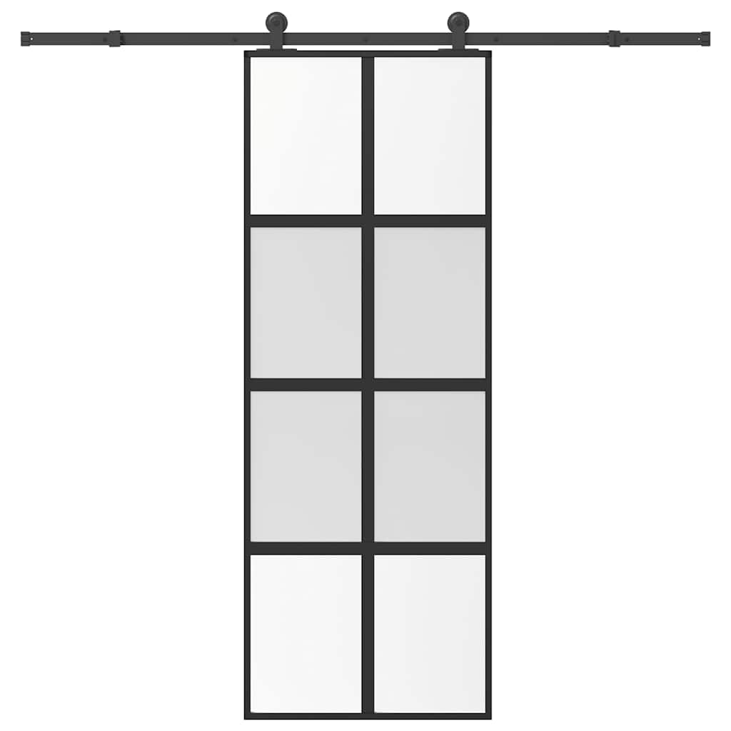 Klizna vrata s priborom 76 x 205 cm kaljeno staklo i aluminij