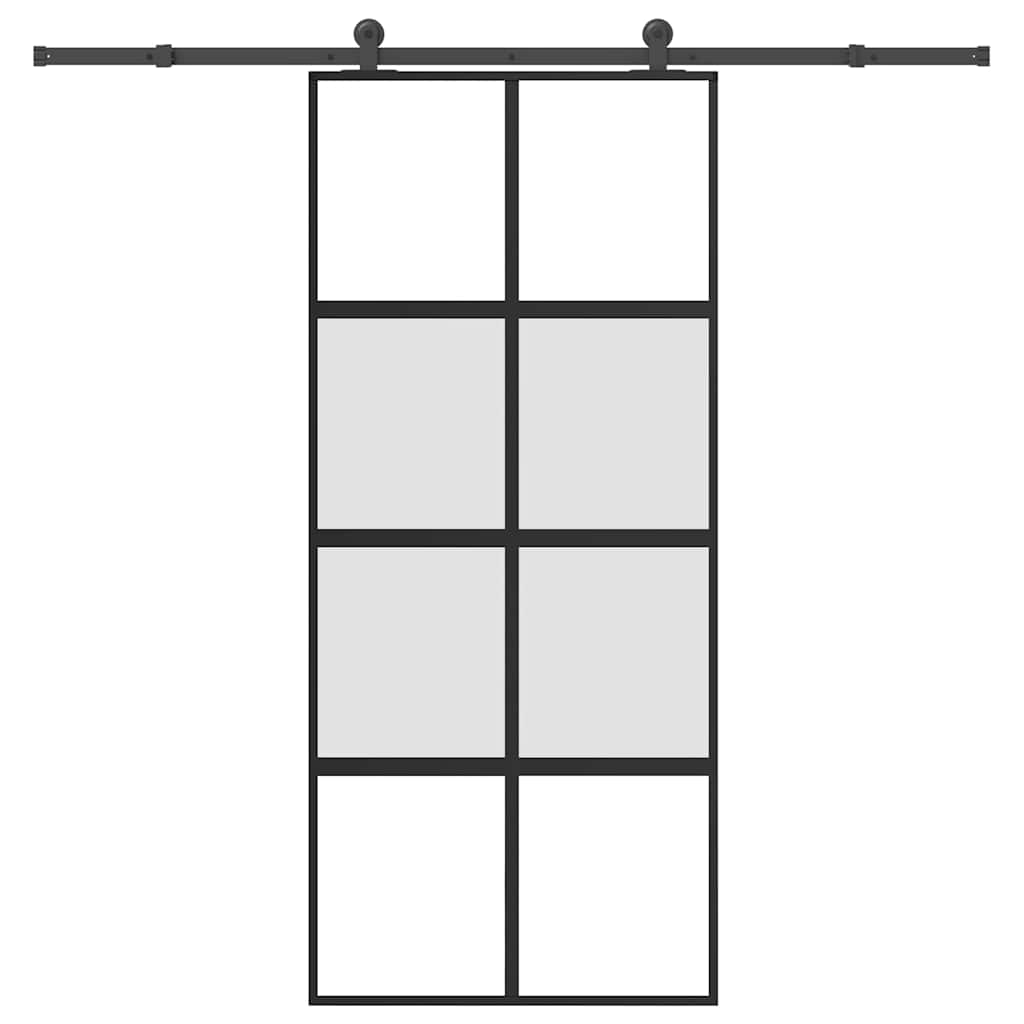 Klizna vrata s priborom 90 x 205 cm kaljeno staklo i aluminij