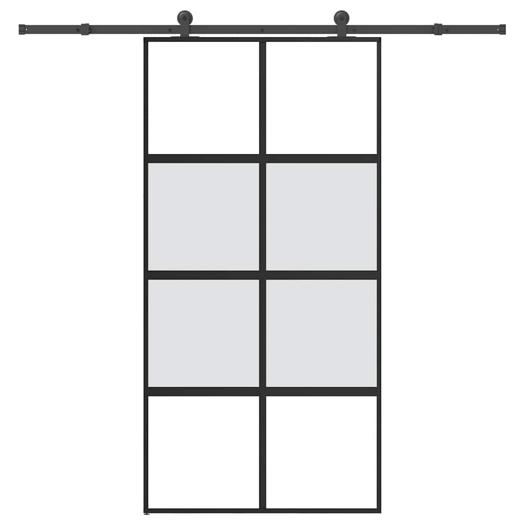 Klizna vrata s priborom 102,5x205 cm kaljeno staklo i aluminij