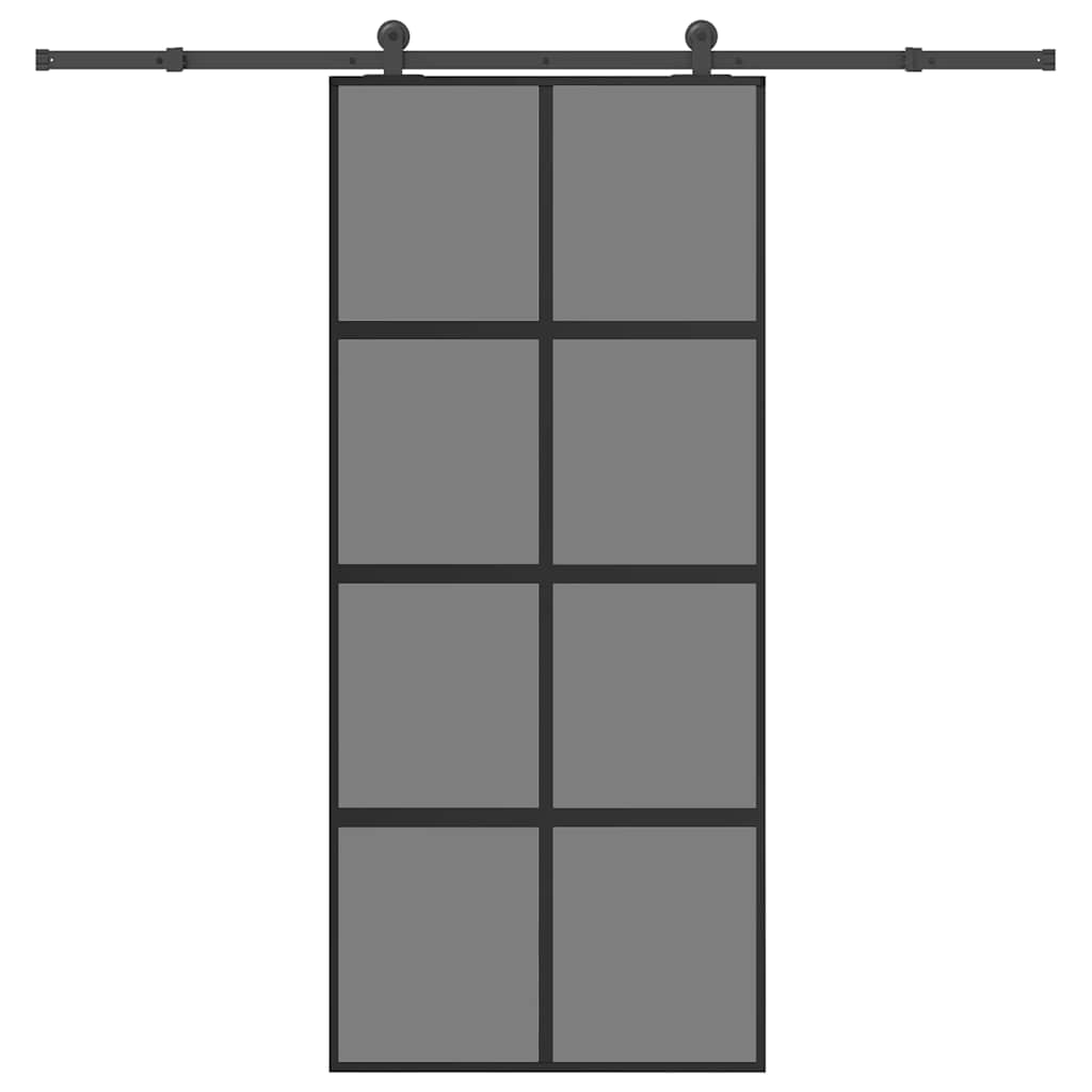 Klizna vrata s priborom 90 x 205 cm kaljeno staklo i aluminij