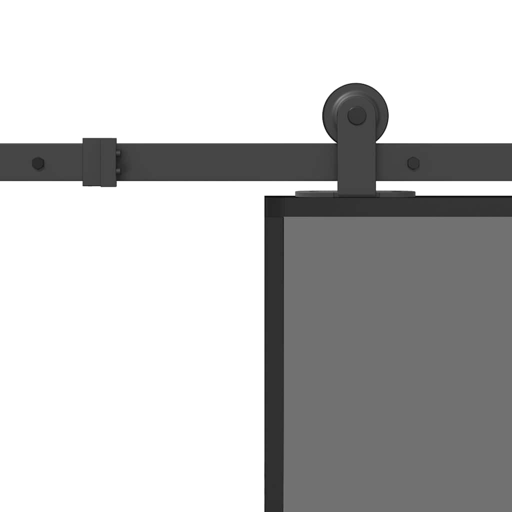 Klizna vrata s priborom 90 x 205 cm kaljeno staklo i aluminij