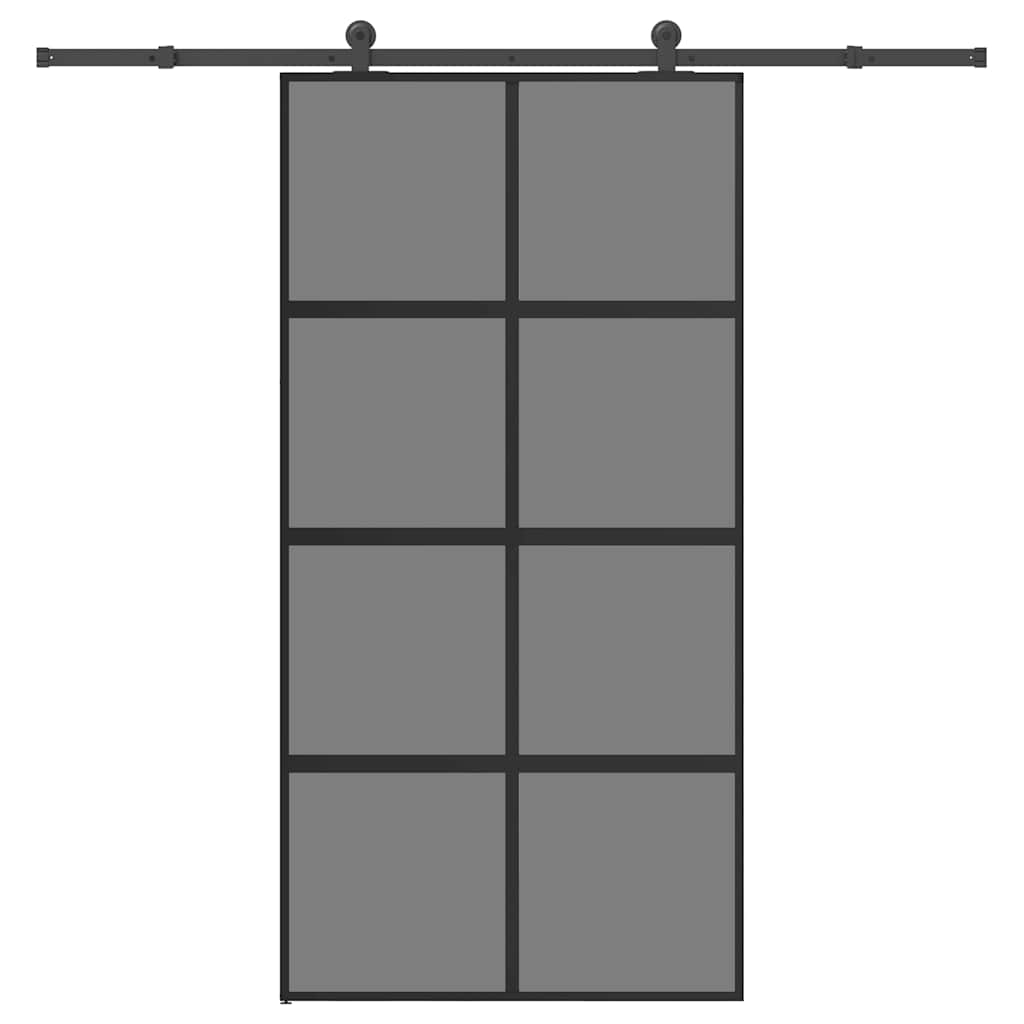 Klizna vrata s priborom 102,5x205 cm kaljeno staklo i aluminij