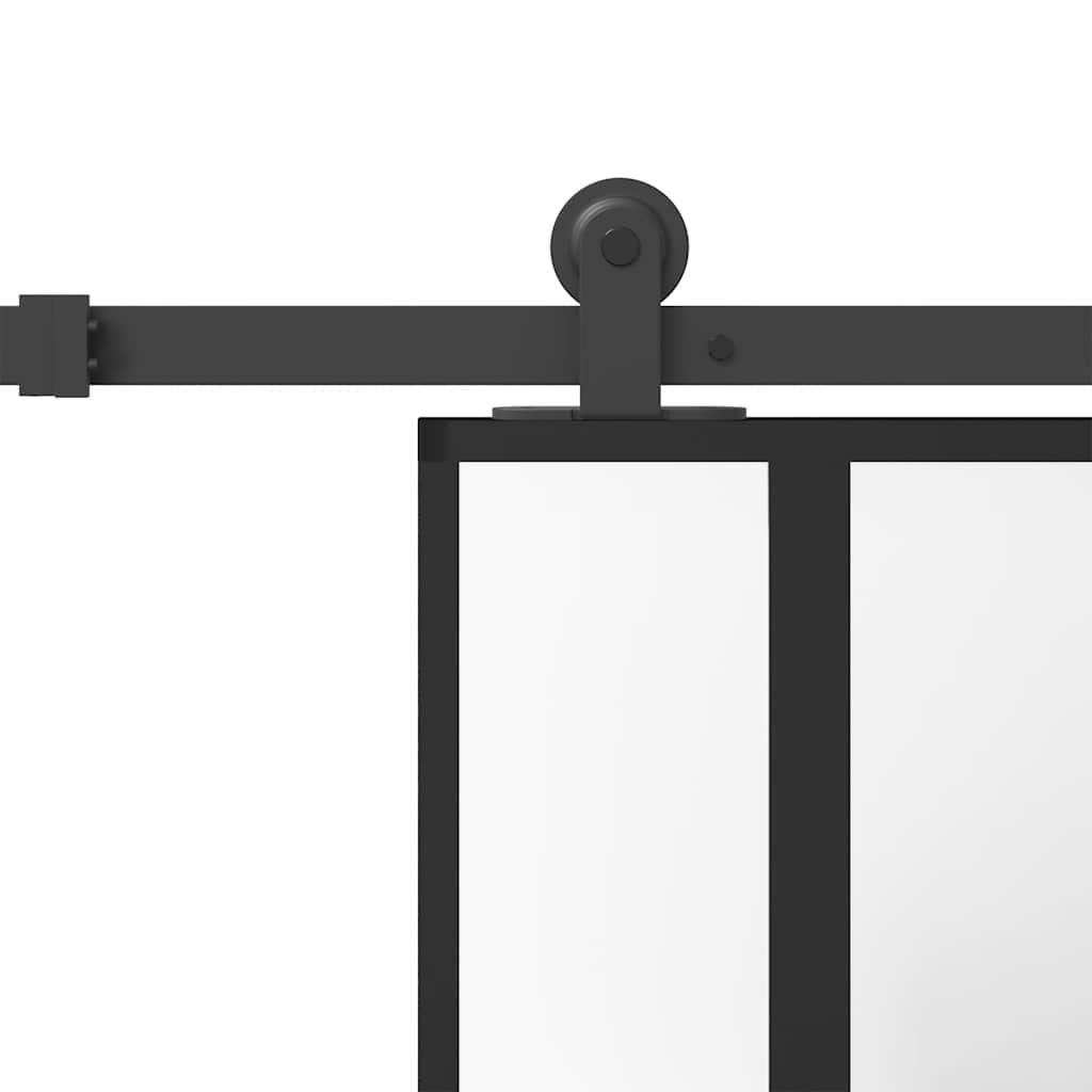 Klizna vrata s priborom 76 x 205 cm kaljeno staklo i aluminij