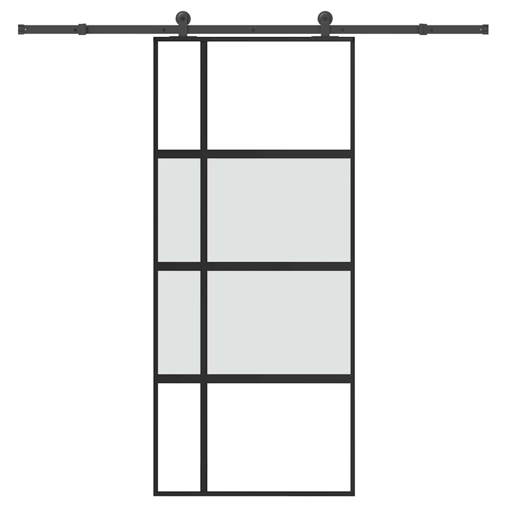 Klizna vrata s priborom 90 x 205 cm kaljeno staklo i aluminij