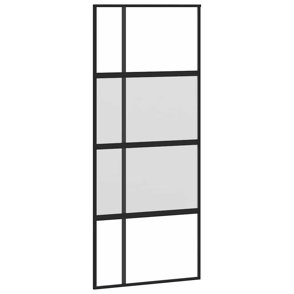 Klizna vrata s priborom 90 x 205 cm kaljeno staklo i aluminij