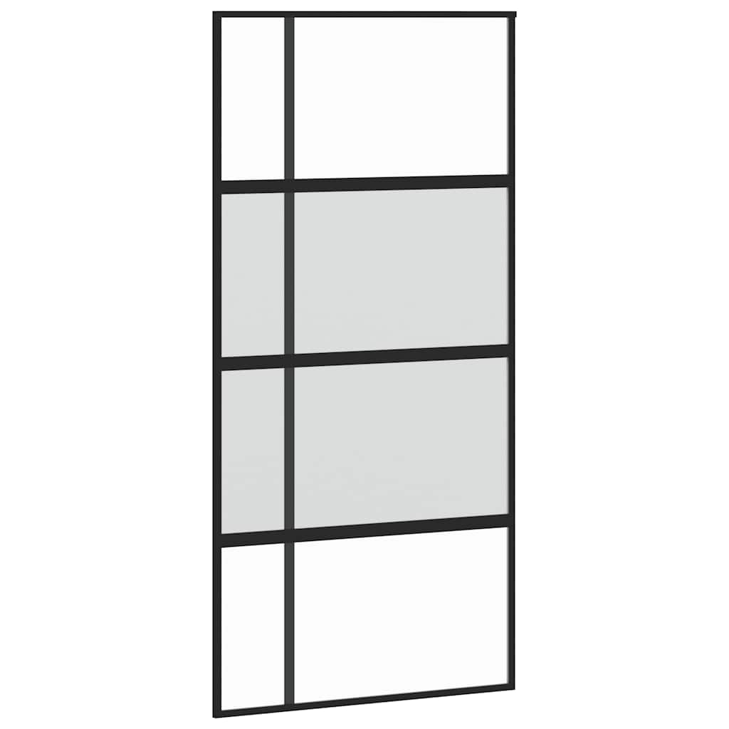 Klizna vrata s priborom 102,5x205 cm kaljeno staklo i aluminij