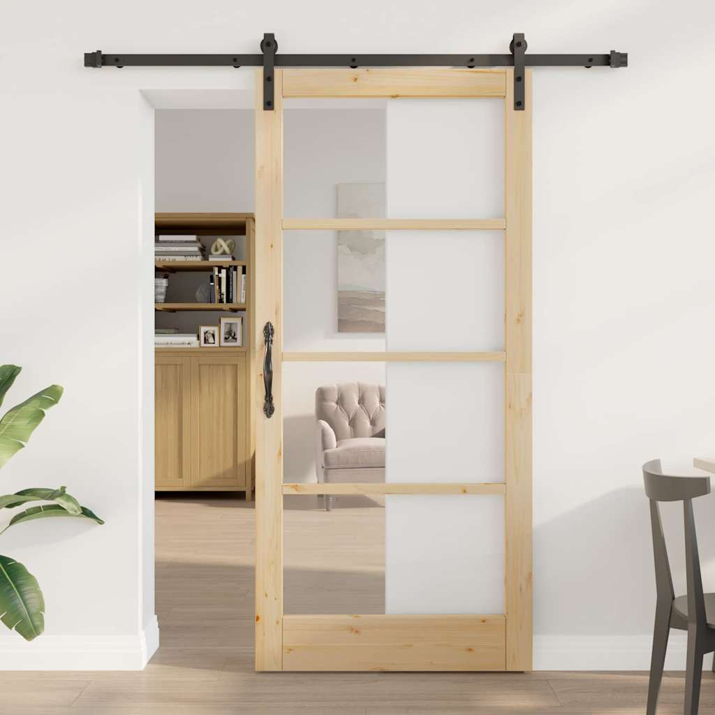 Klizna vrata ORKDAL Prirodna i crna 93 x 202 cm