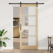 Klizna vrata ORKDAL Prirodna i crna 93 x 232 cm
