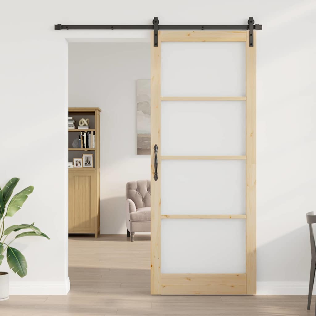 Klizna vrata ORKDAL Prirodna i crna 93 x 232 cm