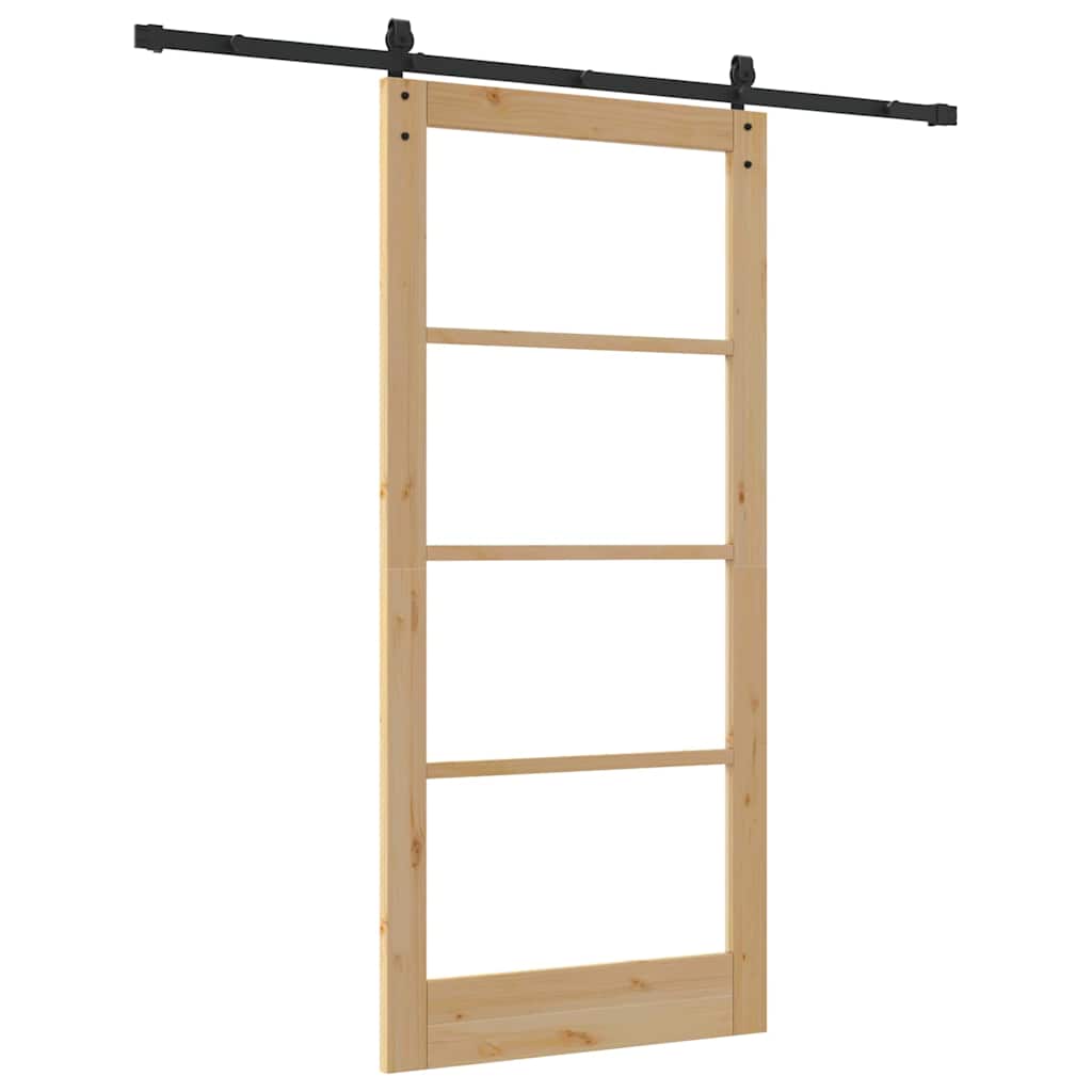 Klizna vrata ORKDAL Prirodna i crna 93 x 202 cm
