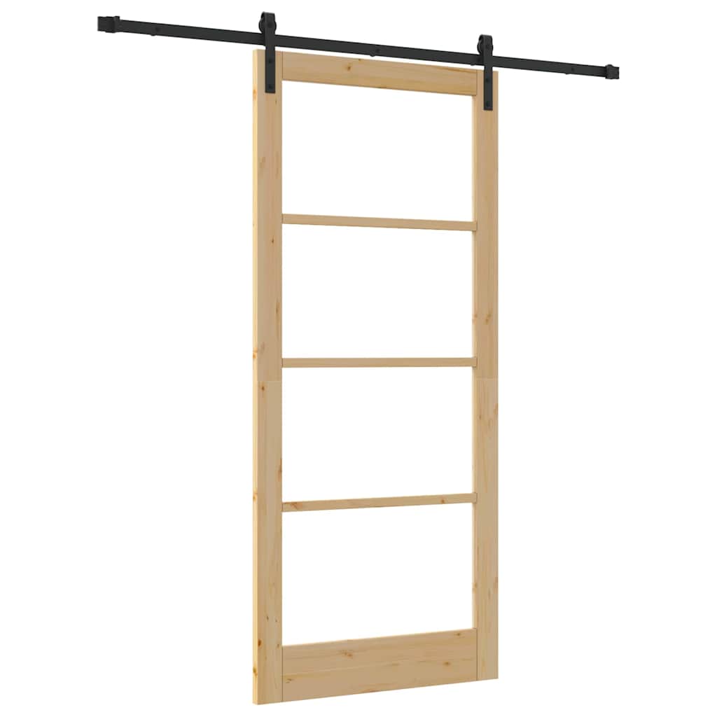 Klizna vrata ORKDAL Prirodna i crna 93 x 211 cm