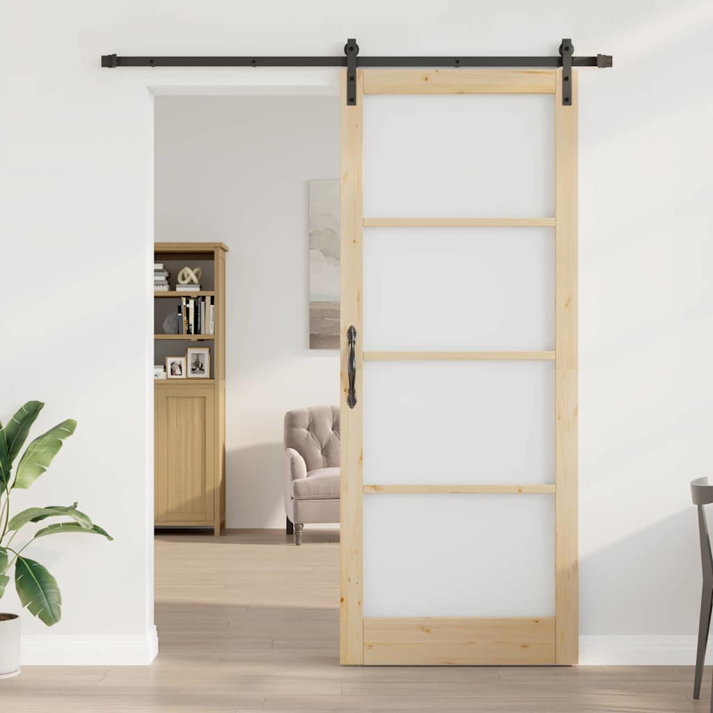 Klizna vrata ORKDAL Prirodna i crna 93 x 232 cm