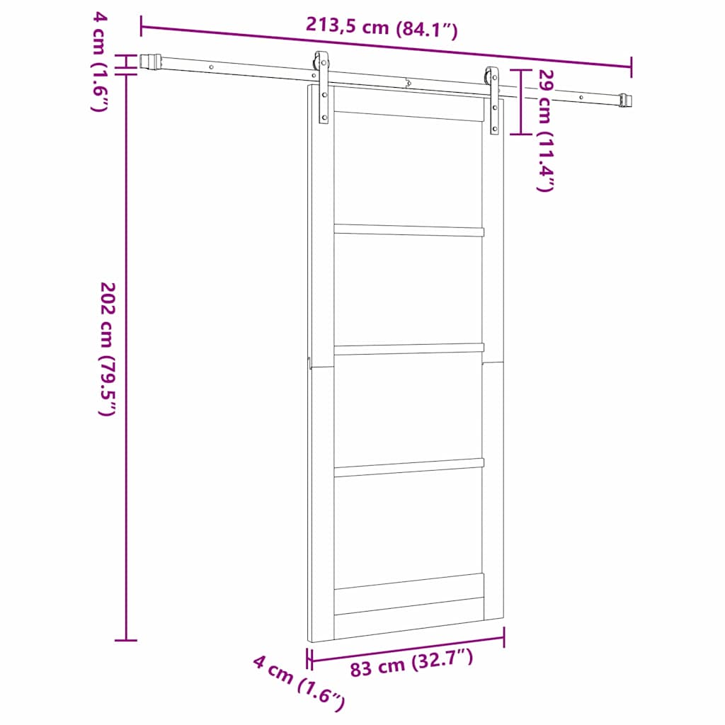 Klizna vrata ORKDAL Bijelo 83 x 202 cm