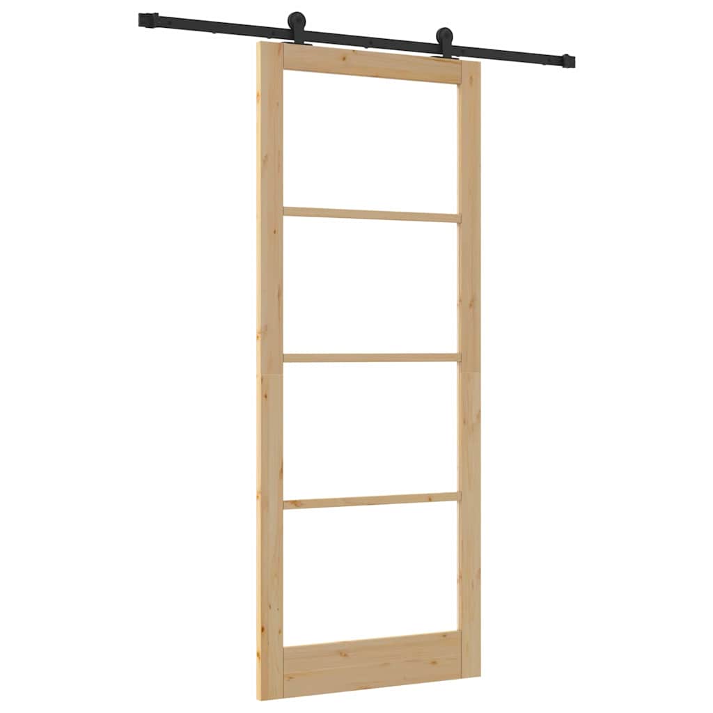 Klizna vrata ORKDAL Prirodna i crna 93 x 232 cm