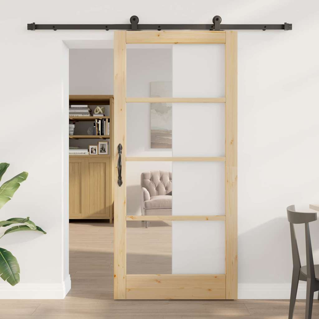 Klizna vrata ORKDAL Prirodna i crna 93 x 202 cm