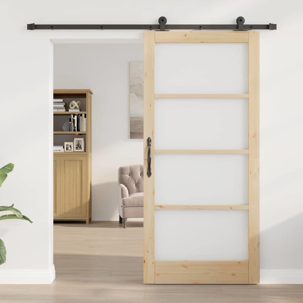 Klizna vrata ORKDAL Prirodna i crna 93 x 202 cm