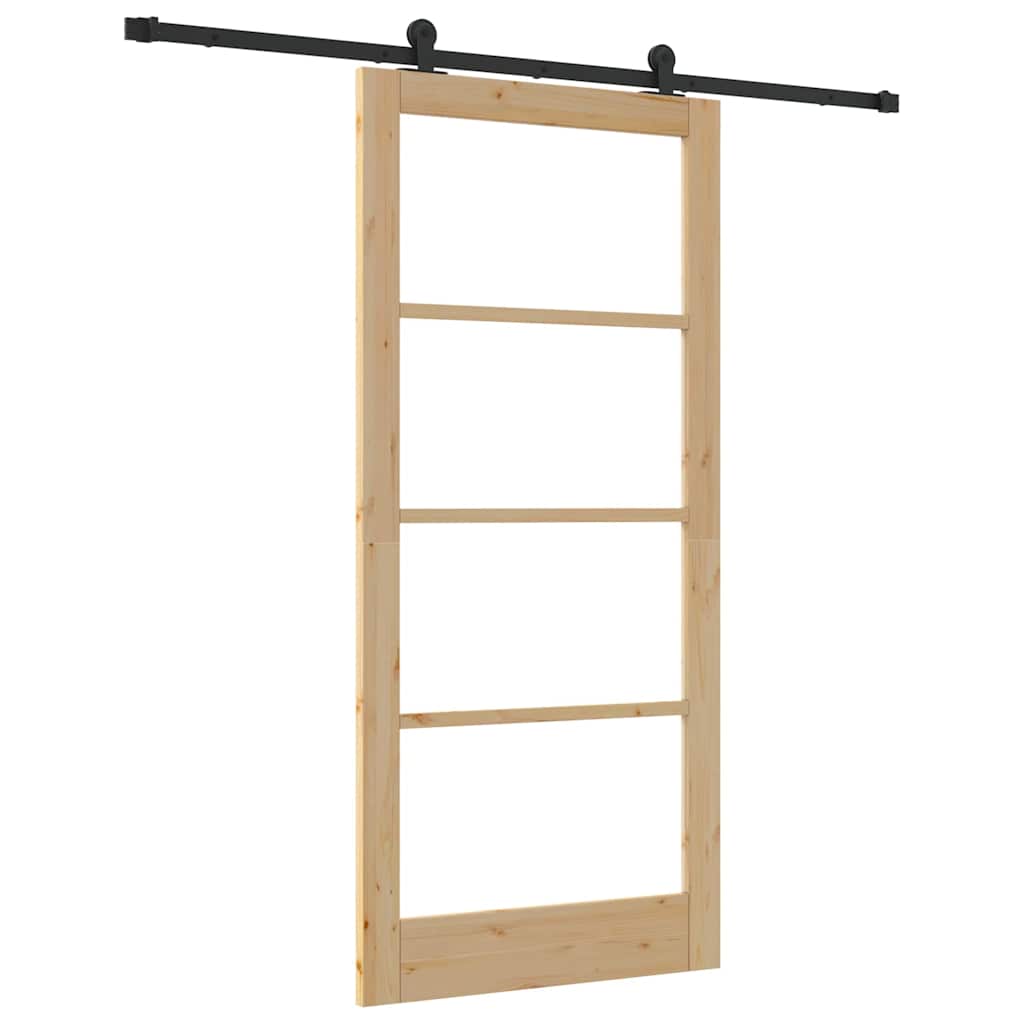 Klizna vrata ORKDAL Prirodna i crna 93 x 202 cm