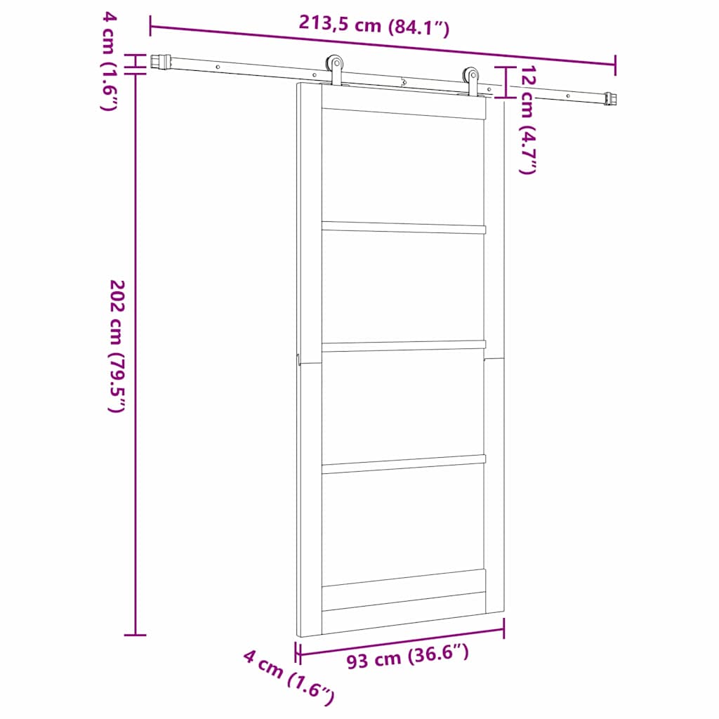 Klizna vrata ORKDAL Prirodna 93 x 211 cm