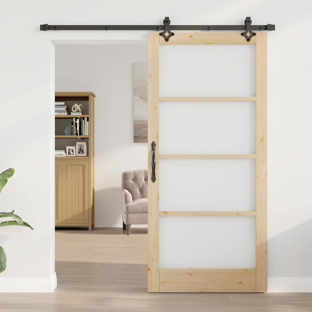Klizna vrata ORKDAL Prirodna i crna 93 x 202 cm