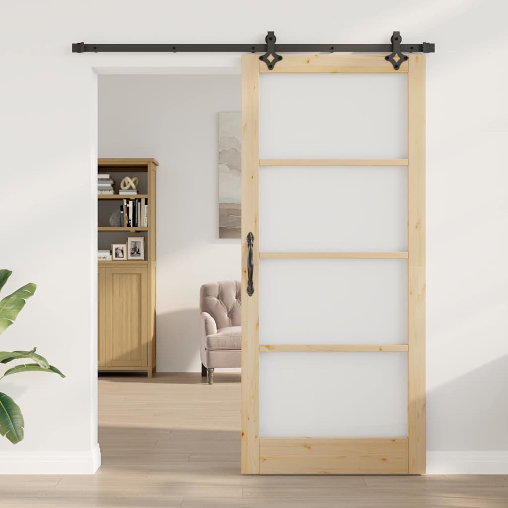 Klizna vrata ORKDAL Prirodna i crna 93 x 211 cm