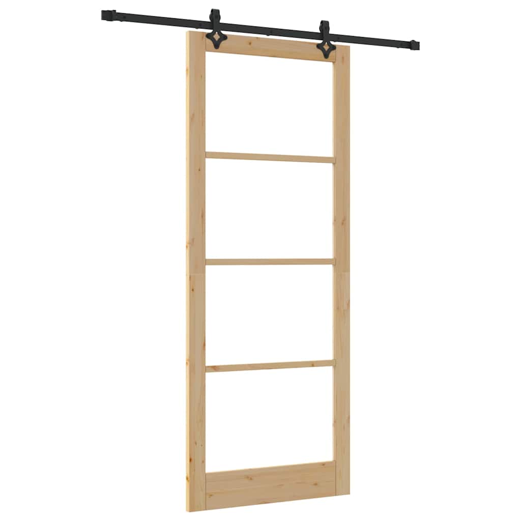 Klizna vrata ORKDAL Prirodna i crna 93 x 232 cm