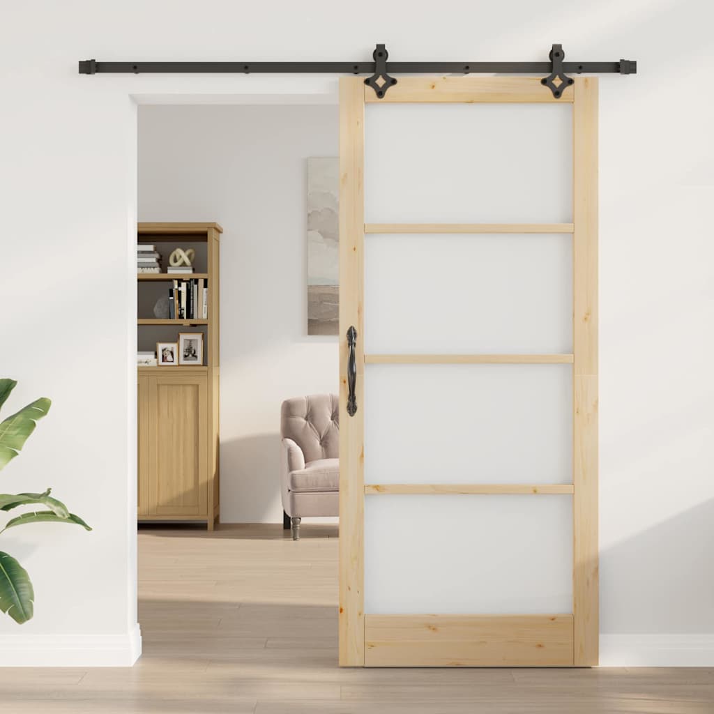 Klizna vrata ORKDAL Prirodna i crna 93 x 211 cm