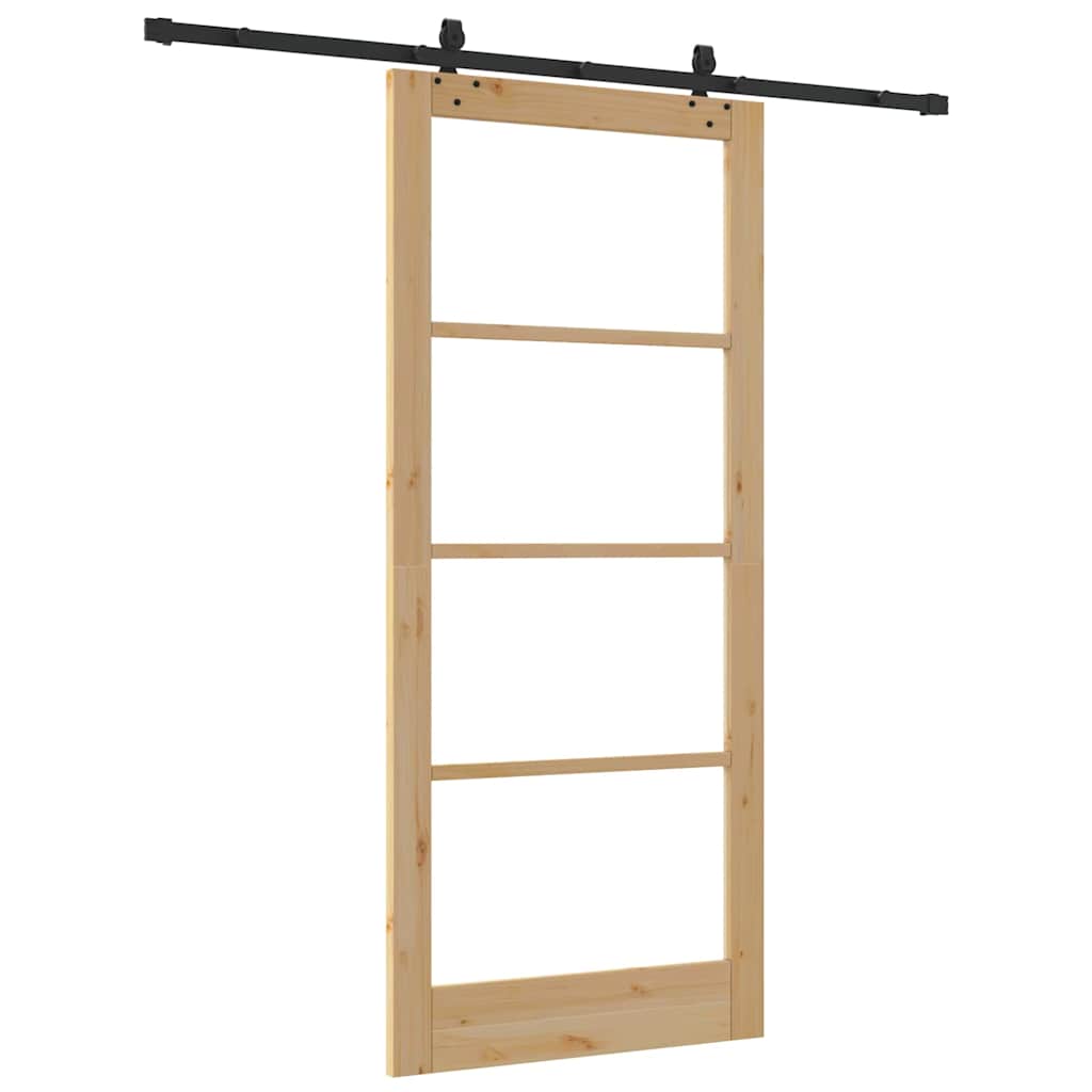 Klizna vrata ORKDAL Prirodna i crna 93 x 211 cm