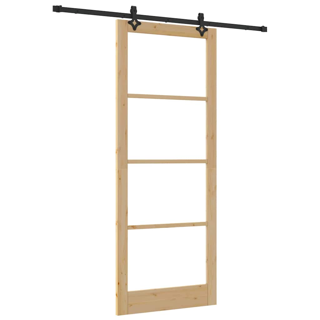 Klizna vrata ORKDAL Prirodna i crna 93 x 232 cm